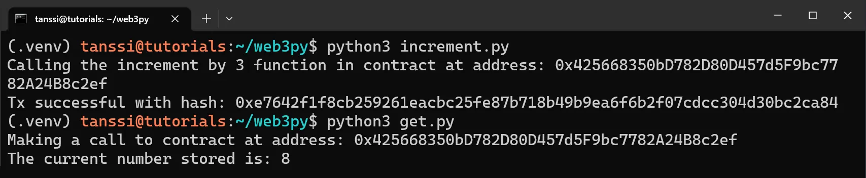 Increment Contract Web3py
