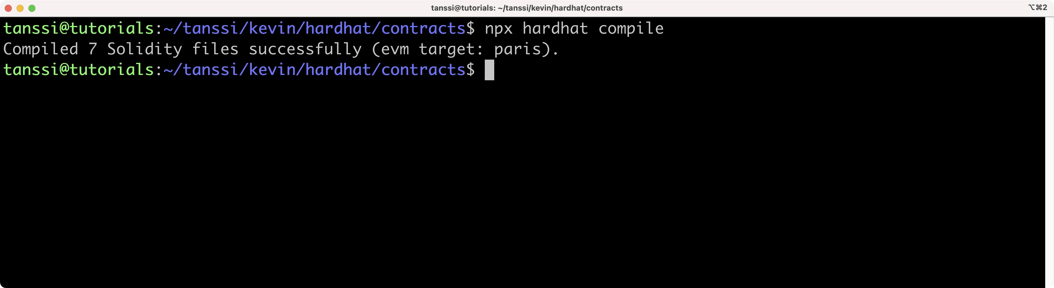 Compile contracts using Hardhat
