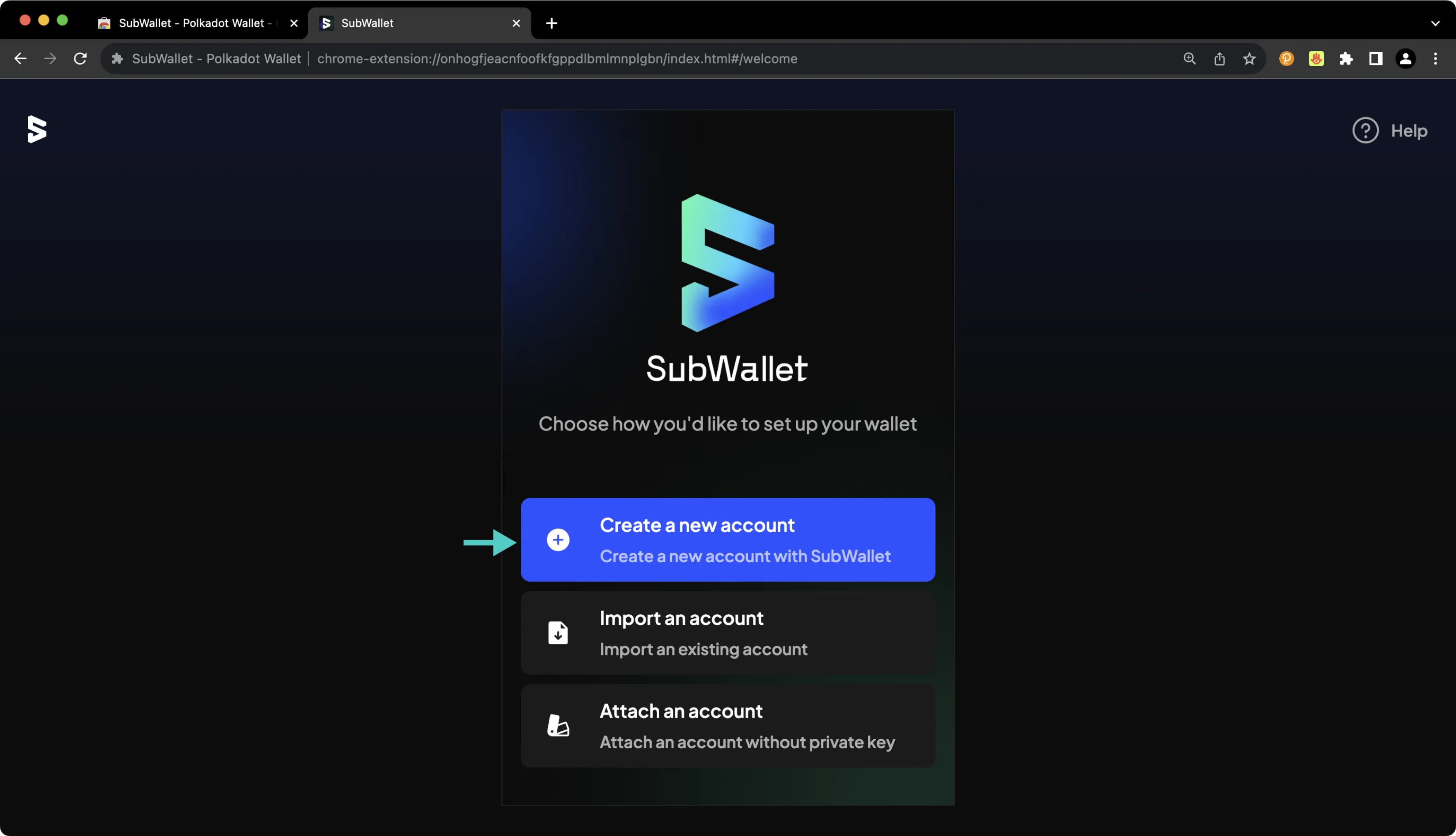 Get started with SubWallet